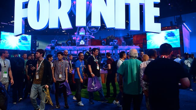 Stand de Fortnite en una expo de videojuegos en California