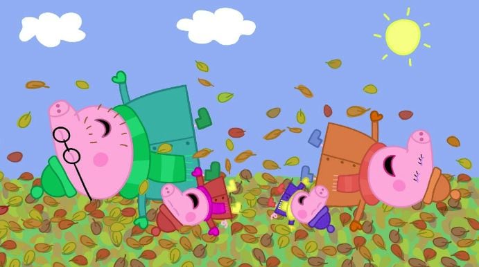 Dibujos de Peppa Pig otoño para colorear