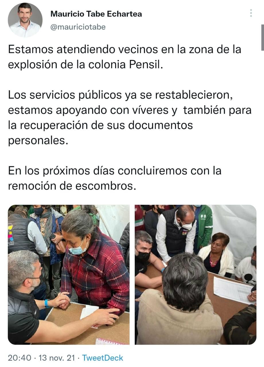 Mauricio Tabe con vecinos de la colonia Pensil