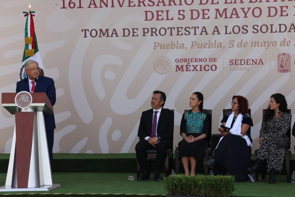 Las corcholatas acompañaron a AMLO en su discurso del 5 de Mayo por la Batalla de Puebla