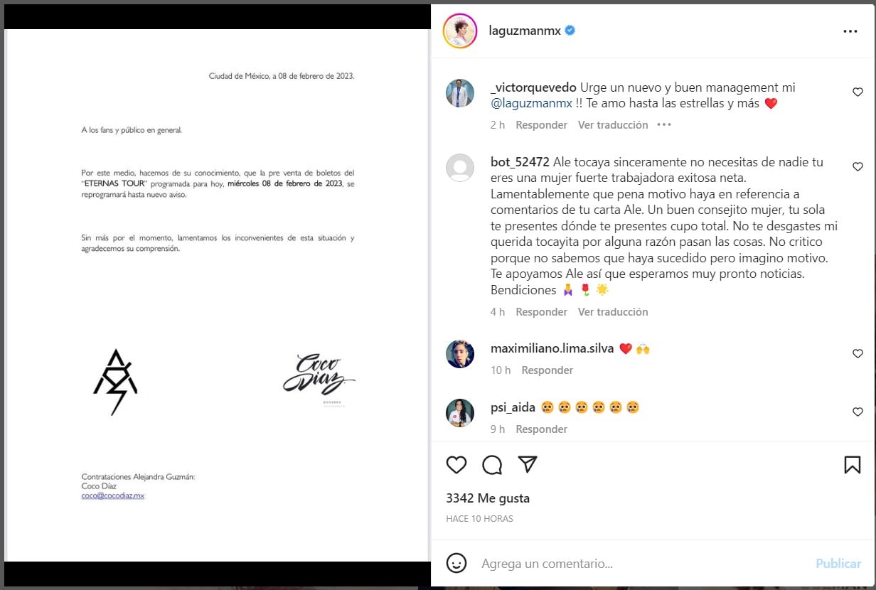 Comunicado de Alejandra Guzmán