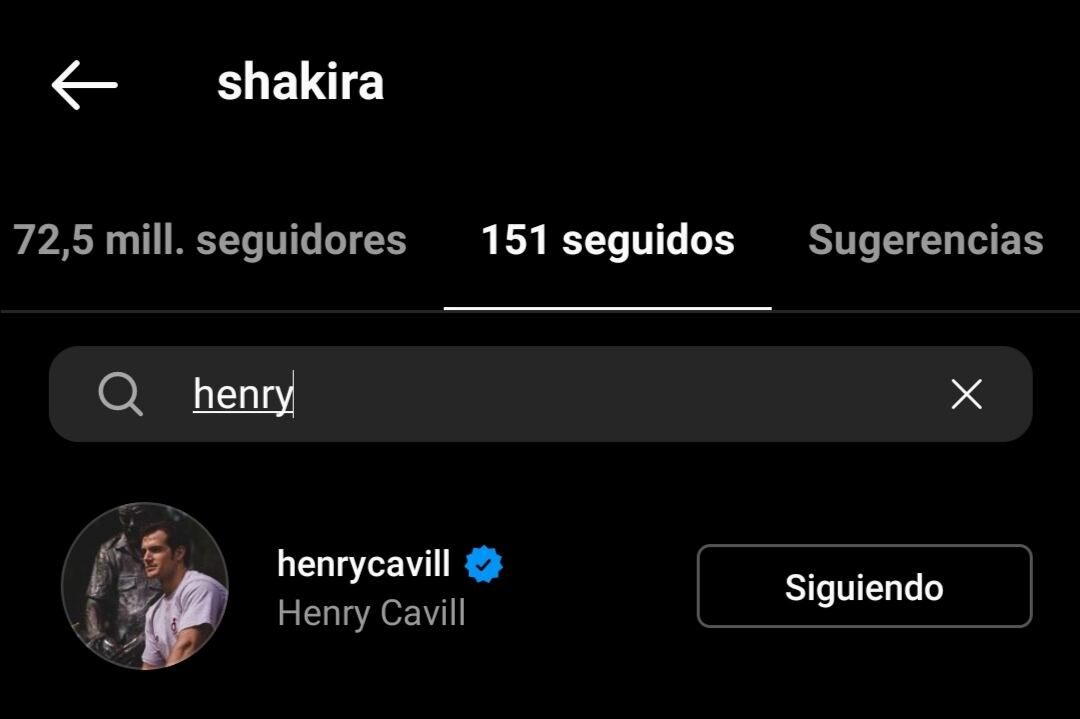 Shakira captó el mensaje: Ya sigue a Henry Cavill