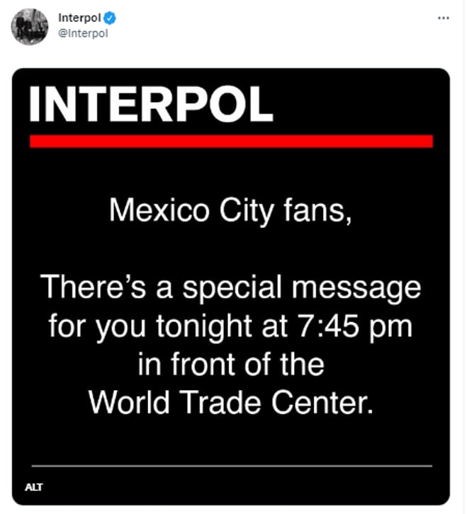 Interpol anuncio