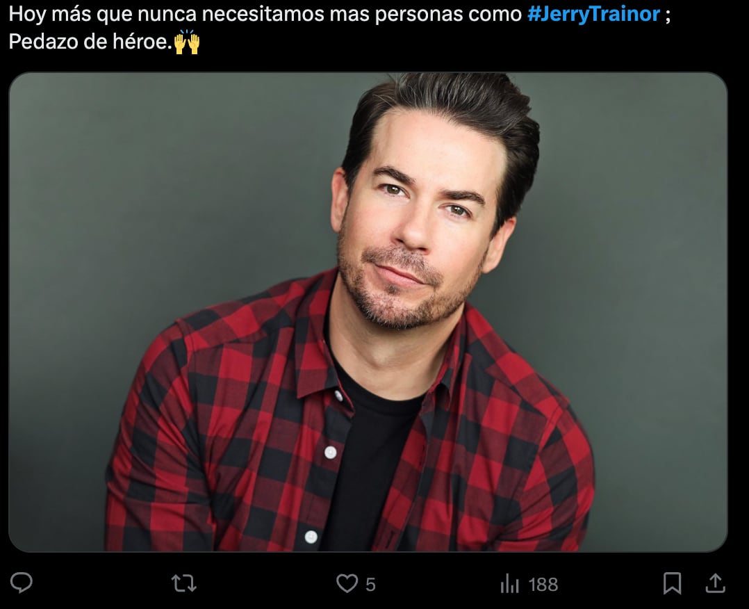Jerry Trainor es llamado "héore sin capa" en redes sociales