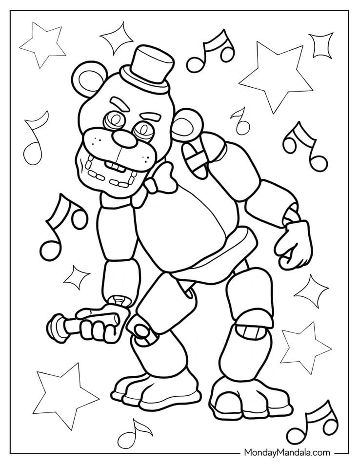 Dibujos para colorear e imprimir de Golden Freddy de Five Nights at Freddy’s