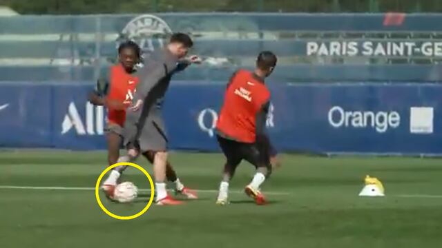 Messi en entrenamiento del PSG