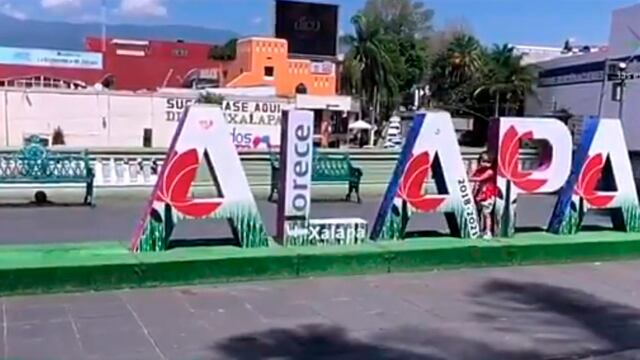 Roban letra "x" de letrero en Xalapa.