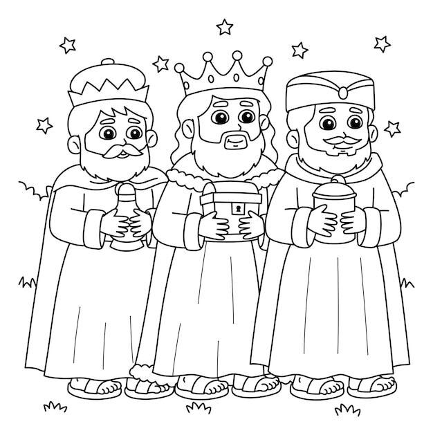 Dibujos de Reyes Magos para colorear