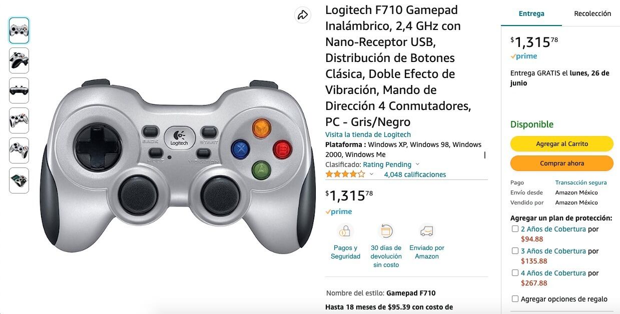 Control Logitech como el del submarino perdido, se ha agotado en Amazon