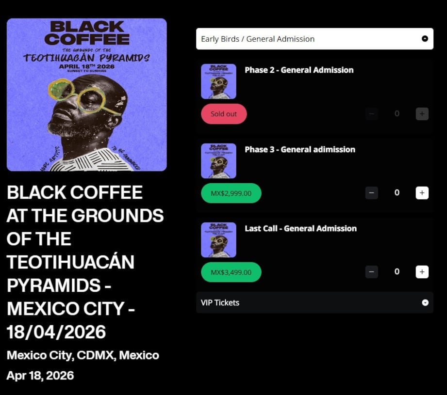 Black Coffee en Teotihuacan: cuándo es y cuánto cuesta ir al concierto