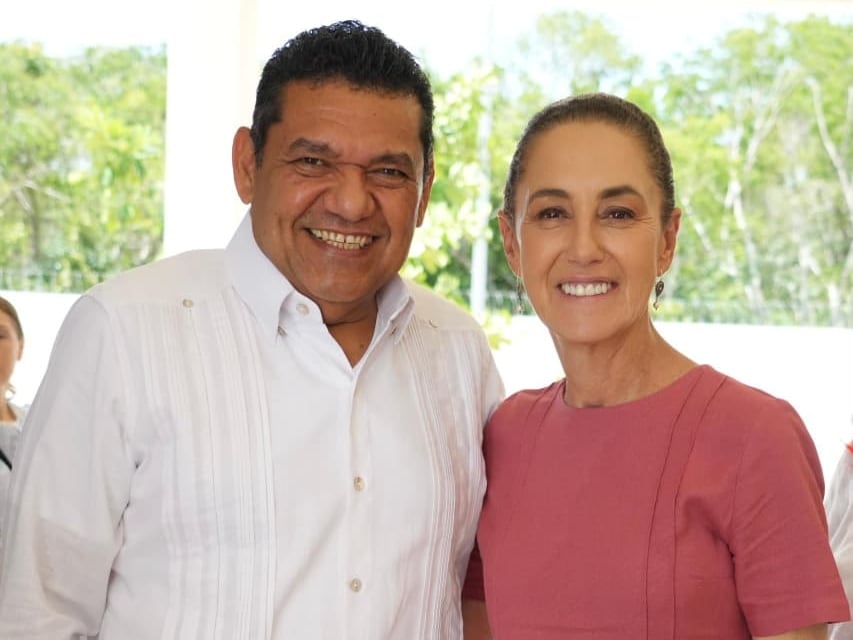 Javier May destaca papel de Tabasco en el Tren Maya de carga durante supervisión con Claudia Sheinbaum.