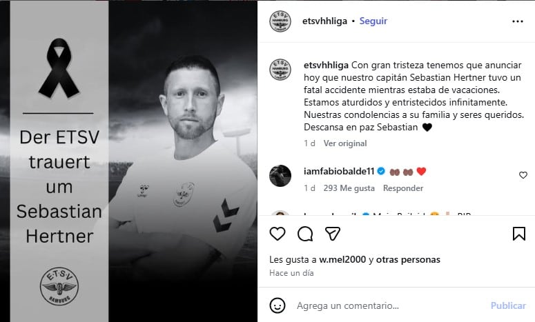 Equipo de Sebastian Hertner se pronuncia tras su muerte