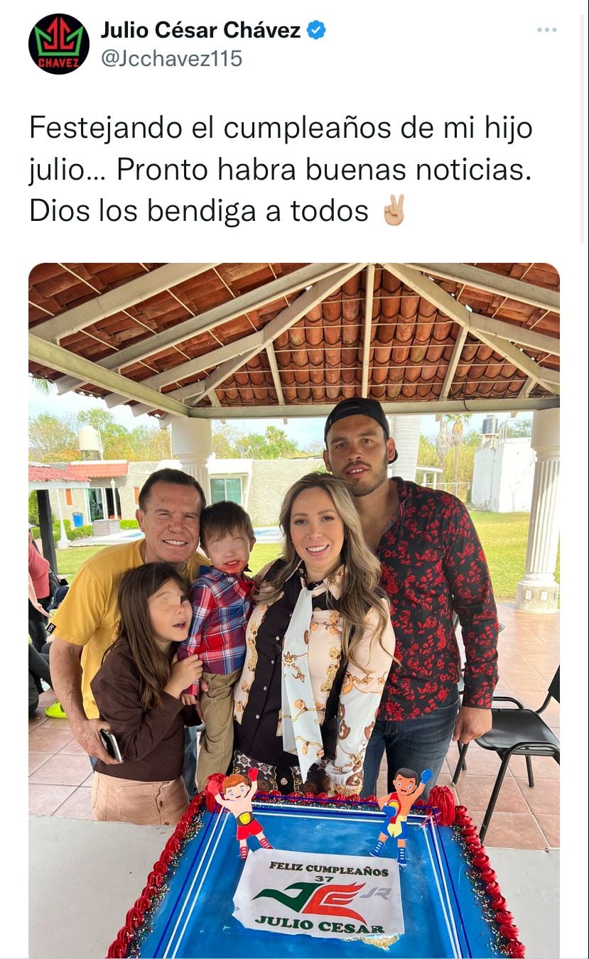 Julio César Chávez festejó el cumpleaños del Junior junto a su familia.