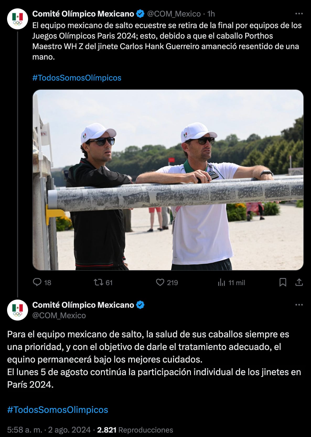 México no estará en la final de Ecuestre en París 2024