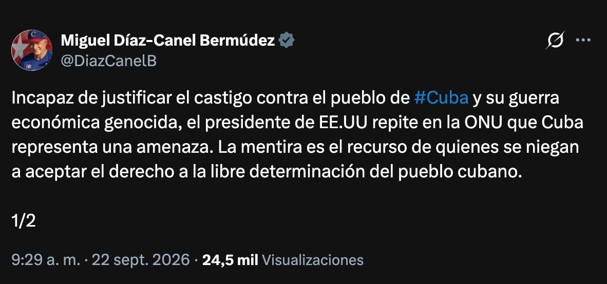 Miguel Díaz-Canel responde a Trump tras discurso en la ONU