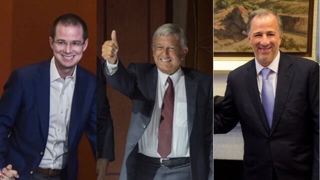 Ricardo Anaya, Andrés Manuel López Obrador y José Antonio Meade
