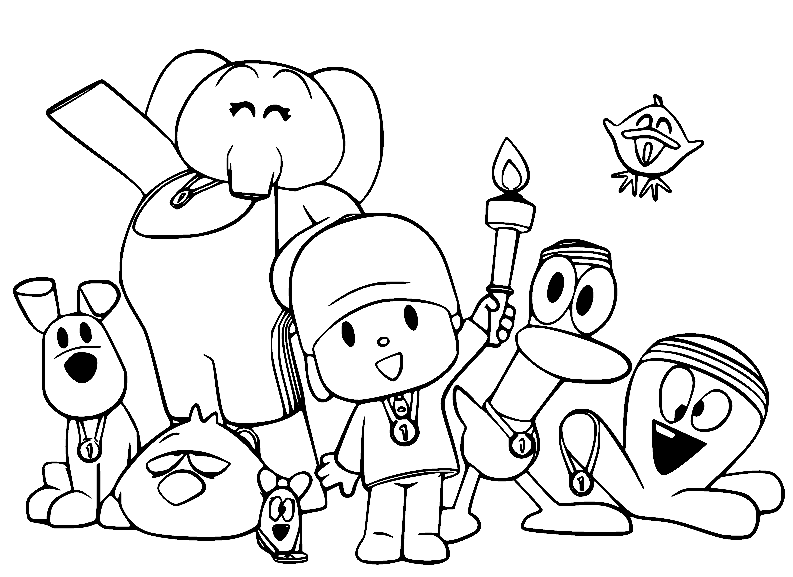 4 dibujos de Pascua de Pocoyó para colorear que puedes imprimir