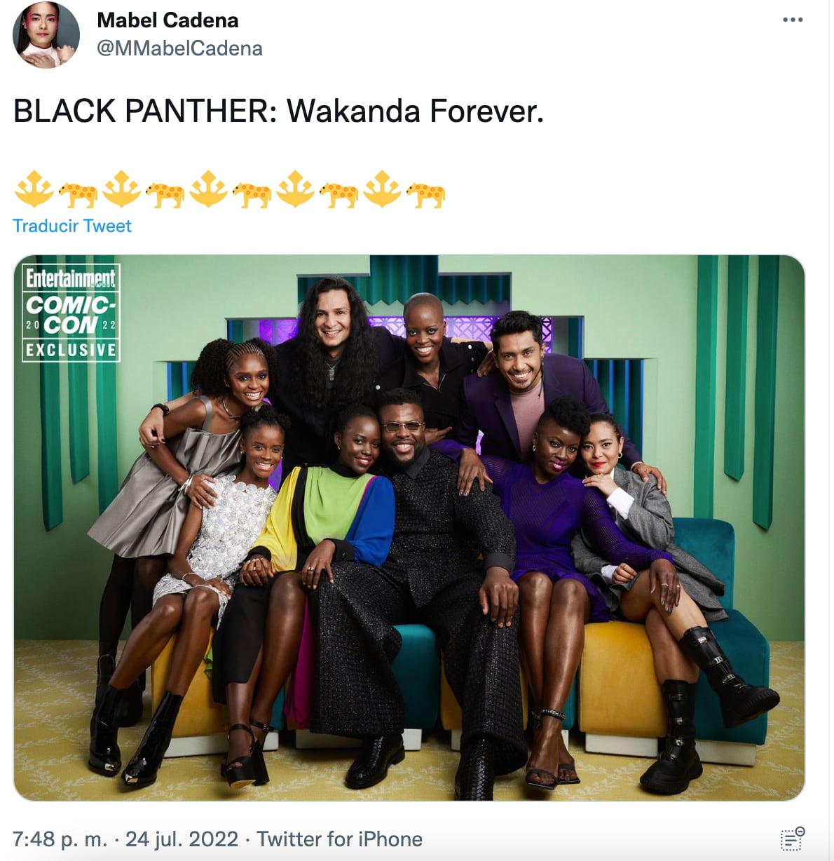 Mabel Cadena y el elenco de 'Black Panther: Wakanda Forever'