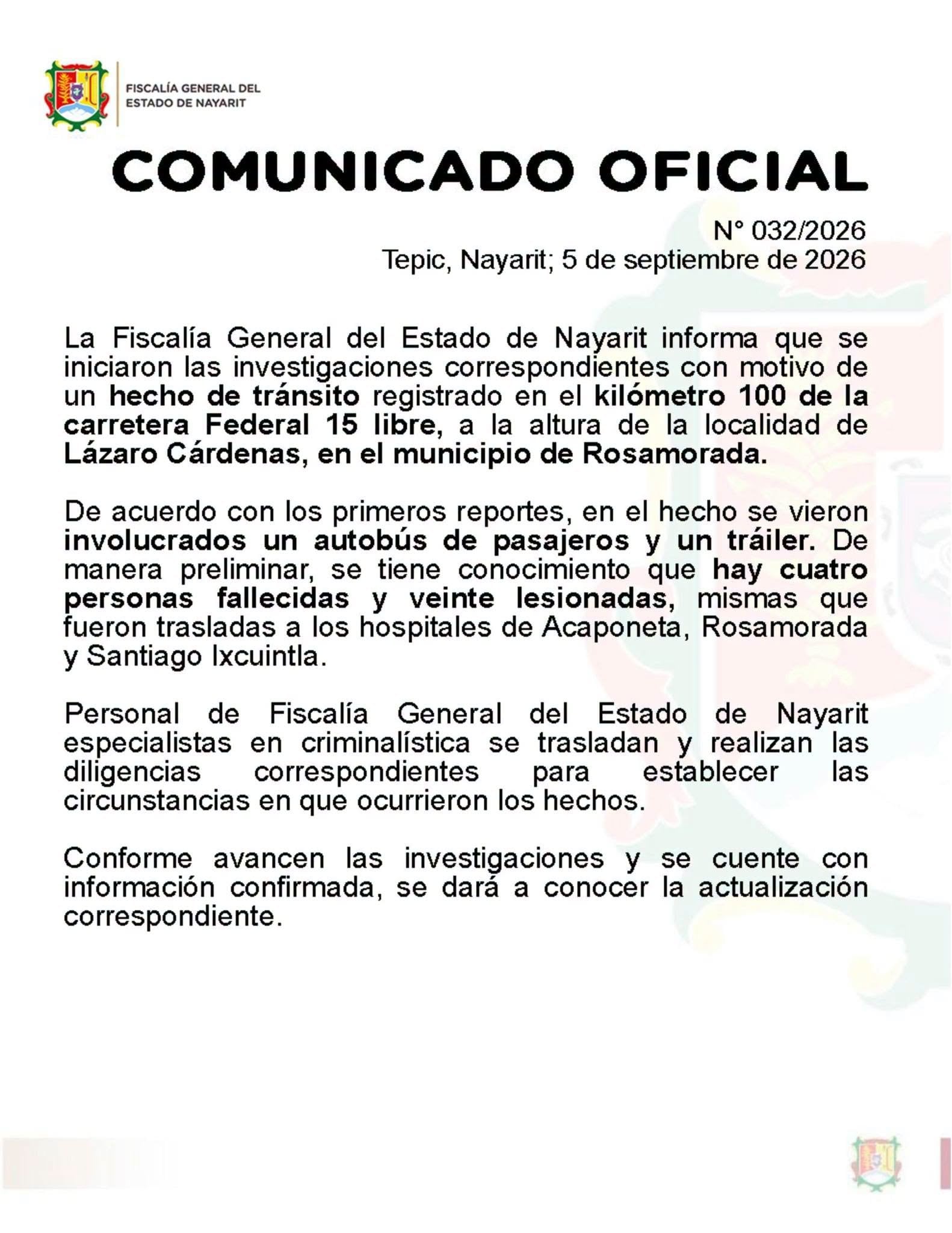Choque en la carretera Tepic-Mazatlán