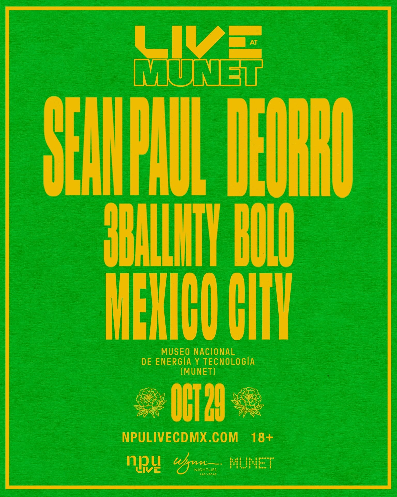 Cartel del Live at Munet del 29 de octubre de 2026
