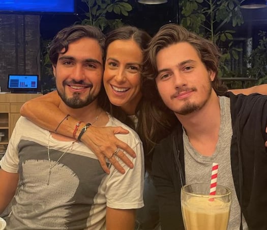Paulina Mercado y sus hijos Emiliano y Pedro