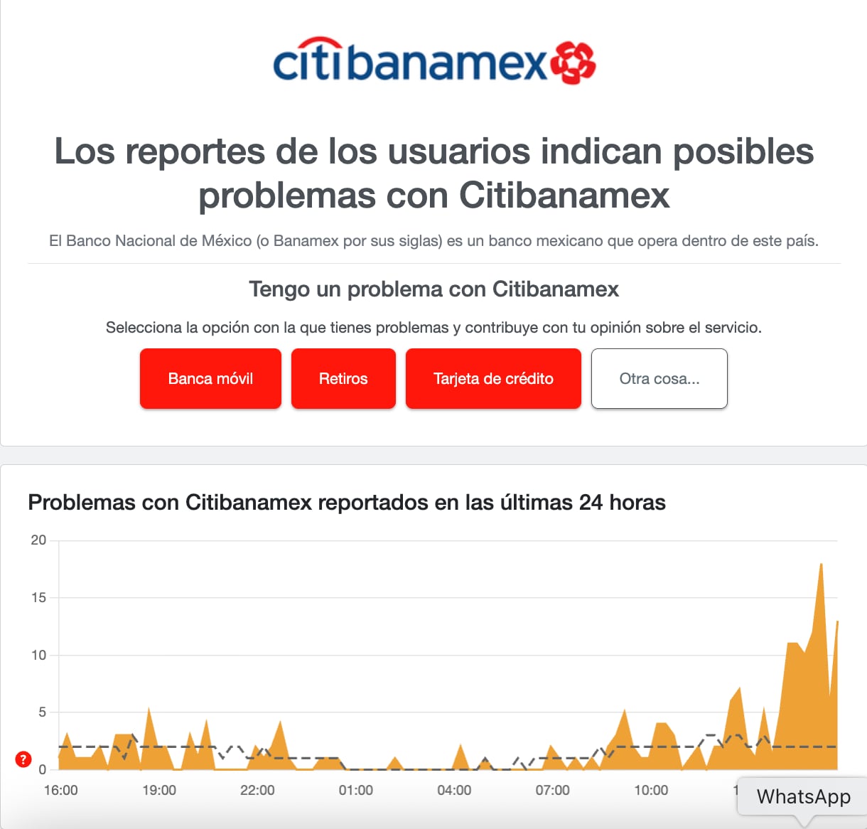 Fallas en Banamex 13 de octubre