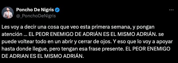 Poncho de Nigris revela el peor enemigo de Adrián Marcelo en La Casa de los Famosos México 2024