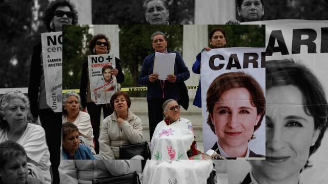 Protesta por Carmen Aristegui en el Hemiciclo a Juárez