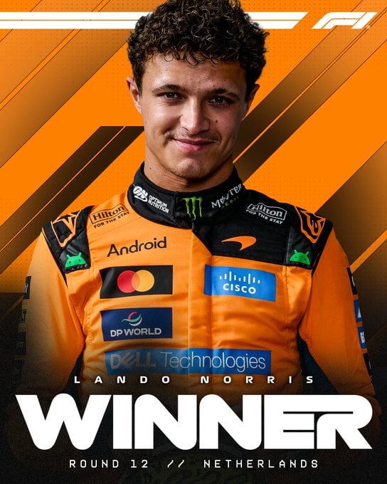 Lando Norris gana el GP de Países Bajos y suma su segundo triunfo.