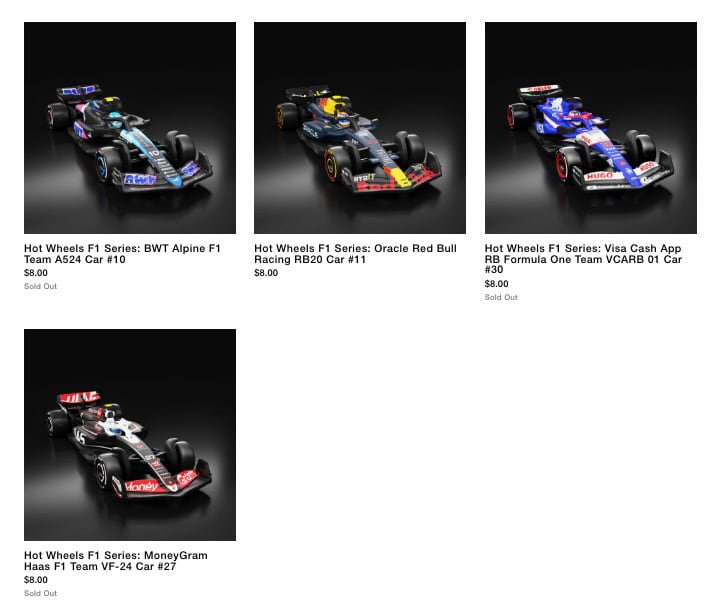 La colección Hot Wheels F1 y su precio