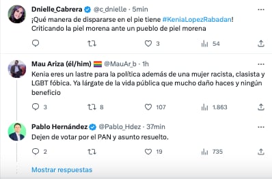 Critican a Kenia López Rabadán por comentario racista sobre chinches