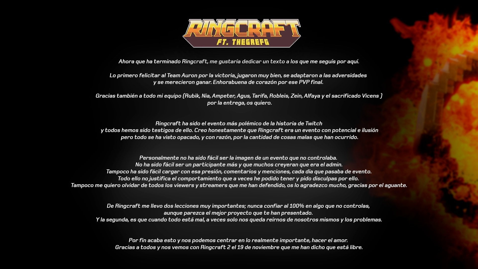 Comunicado de TheGrefg