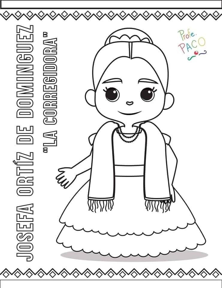 Dibujos para colorear de los héroes de la Independencia de México