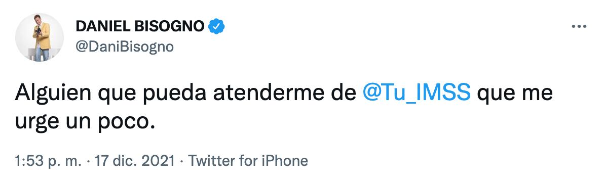 Tuit de Daniel Bisogno