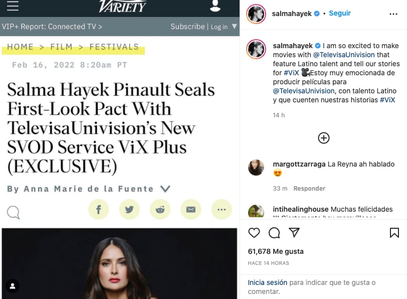 Salma Hayek regresa a Televisa