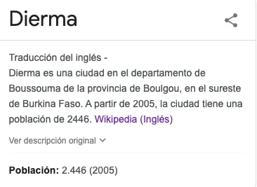 Definición de Dierma en Google