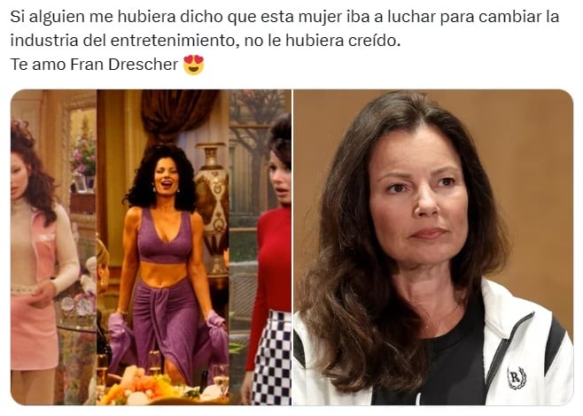 El poderoso discurso de Fran Drescher “La Niñera” por la huelga de actores dejó estos divertidos memes