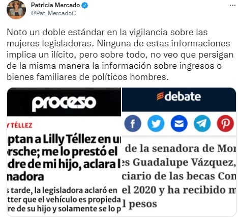 Patricia Mercado sobre persecusión a mujeres legisladoras