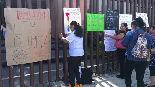Protestas en Congreso de Guerrero por Ley Olimpia.
