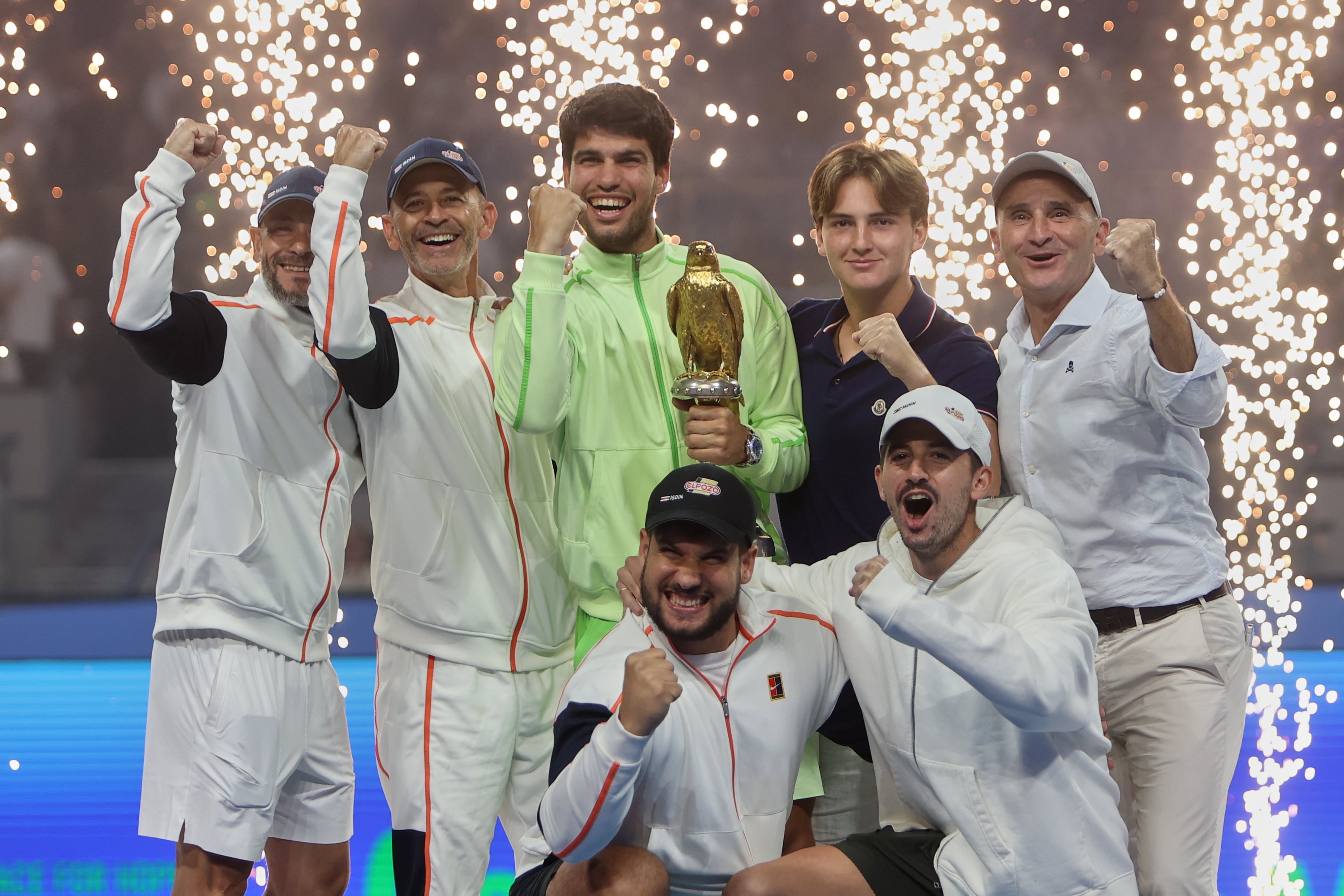 Carlos Alcaraz festejando en Qatar