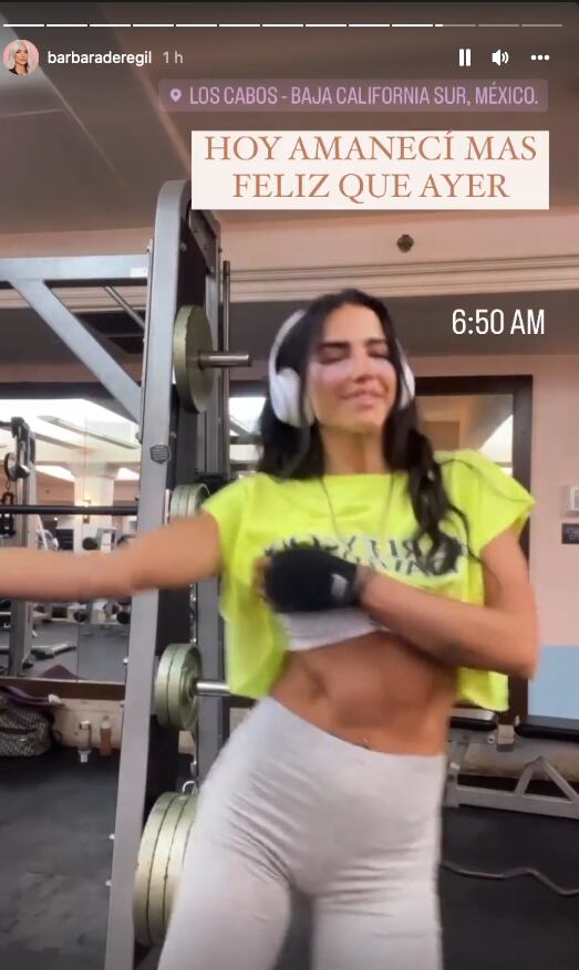 Bárbara de Regil muy feliz entrenando.
