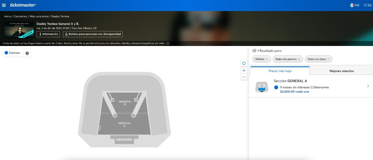 Boletos disponibles para Daddy Yankee en en el Foro Solo de la CDMX