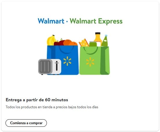 Walmart: Entrega a partir de 60 minutos