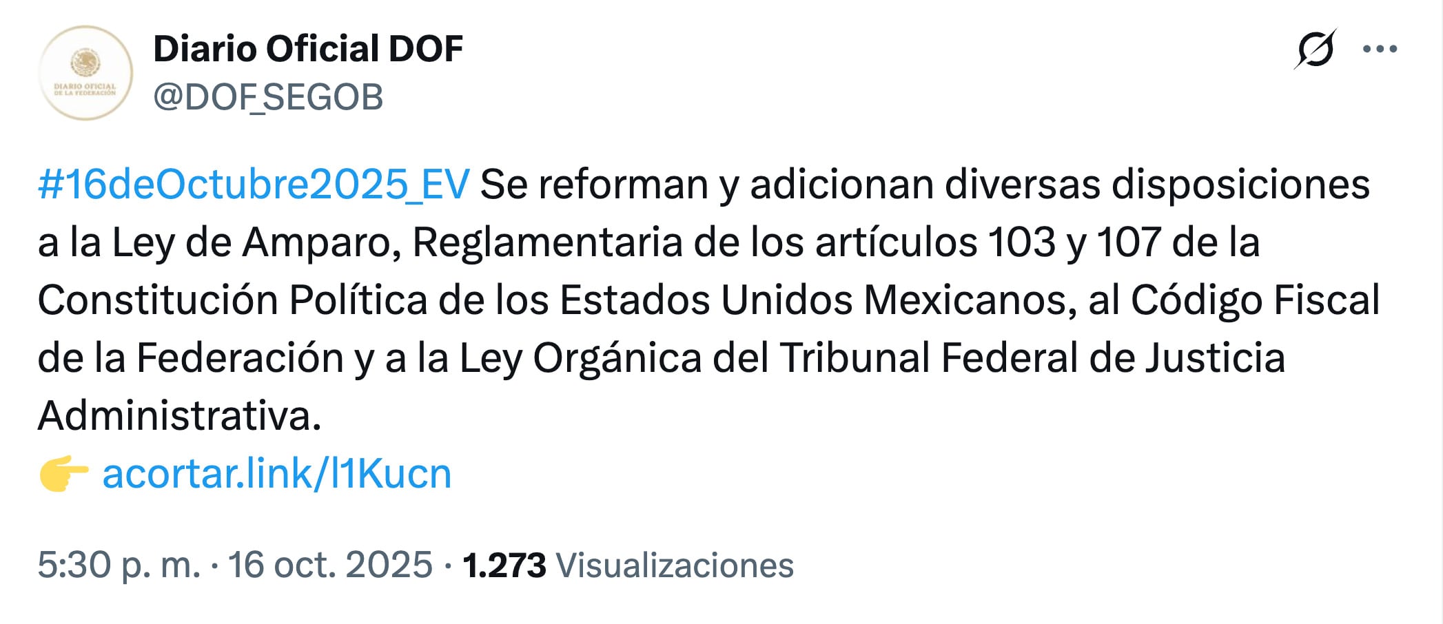 Ley de Amparo es publicada en el DOF