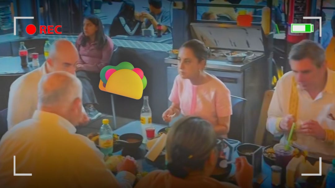 Claudia Sheinbaum come tacos en Taquería Los Perrones durante gira en BCS