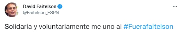 David Faitelson se une a la tendencia en su contra
