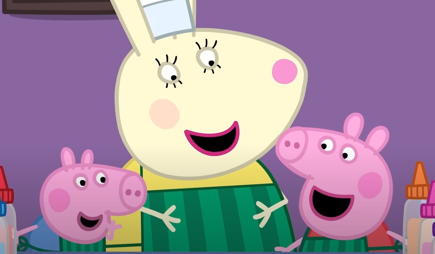 Peppa Pig y George cocinan panqueques de fantasía