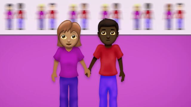 Una de las nueva parejas interraciales en forma de emoji.