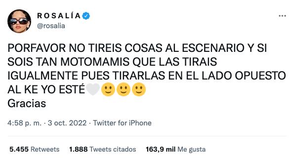 Tuit de Rosalía