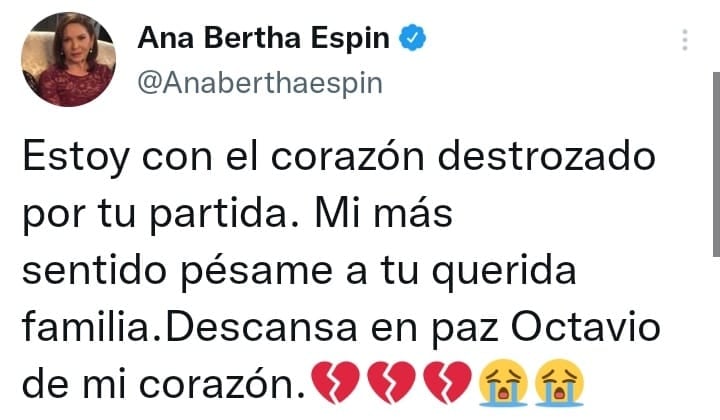 Ana Bertha Espín sobre muerte de Octavio Ocaña